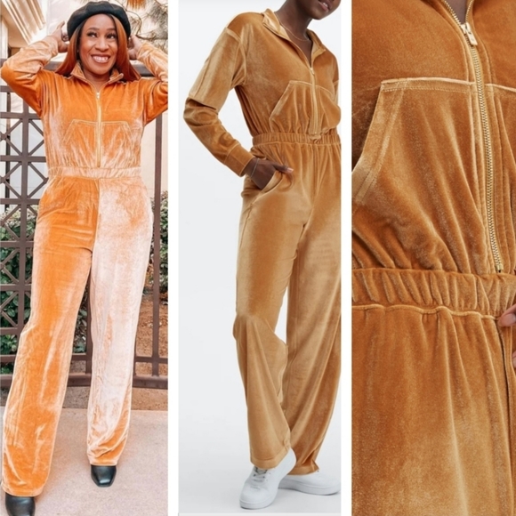 FABLETICS retail $ 90  Wide-leg jumpsuit in velour. Size 1X - Picture 1 of 15
